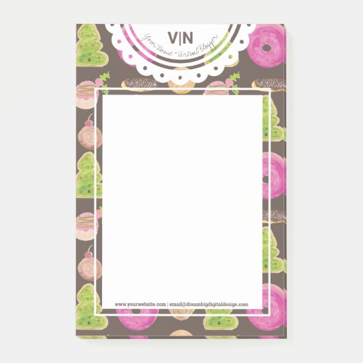 クリスマスハンドウォーターカラードナットイニシャル事業 ポストイット (正面)