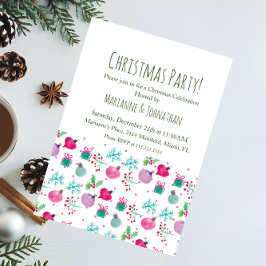 クリスマスハンドウォーターカラードホリデーオーナメント 招待状