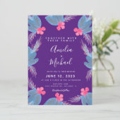 クリスマスハンドウォーターカラーベリーパープル結婚ズ 招待状 (スタンド正面)