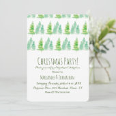 クリスマスハンドウォーター色のホリデーパインツリー 招待状 (スタンド正面)