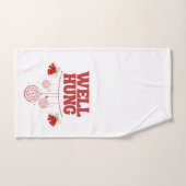 クリスマスハンドタオルつる – 赤色 ハンドタオル (ハンドタオル)