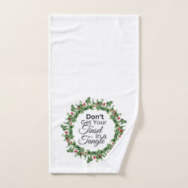 クリスマスハンドタオル – Tinsel Tangleリース ハンドタオル
