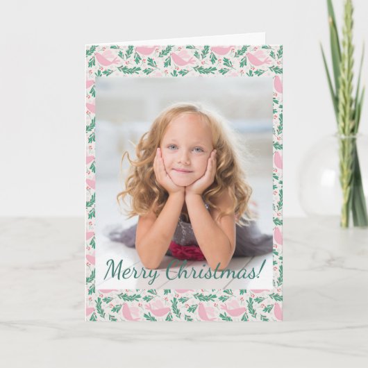 クリスマスハンドメイド鳩ピースオリーブブランチ写真 ノートカード (正面)