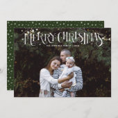 クリスマスハンドレタリングがトップファミリーのフォトカードに 案内状 (正面/裏面)