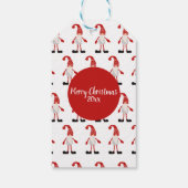 クリスマスハンド描画格言北欧パターンレッドグレー ギフトタグ (裏面)