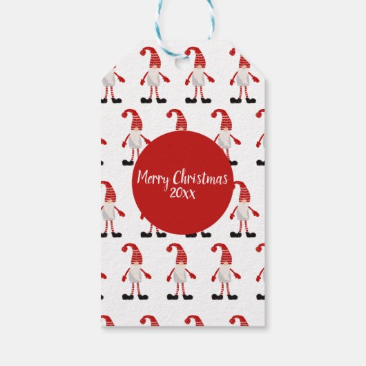 クリスマスハンド描画格言北欧パターンレッドグレー ギフトタグ (裏面)