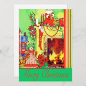 クリスマスハースとテディベアーズホリデーカード シーズンカード (正面/裏面)