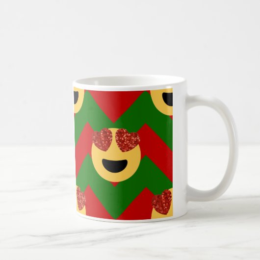 クリスマスハートアイ絵文字 コーヒーマグカップ (右)