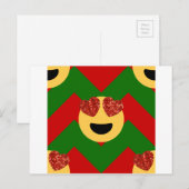 クリスマスハートアイ絵文字 シーズンポストカード (正面/裏面)