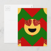 クリスマスハートアイ絵文字 シーズンポストカード (正面/裏面)