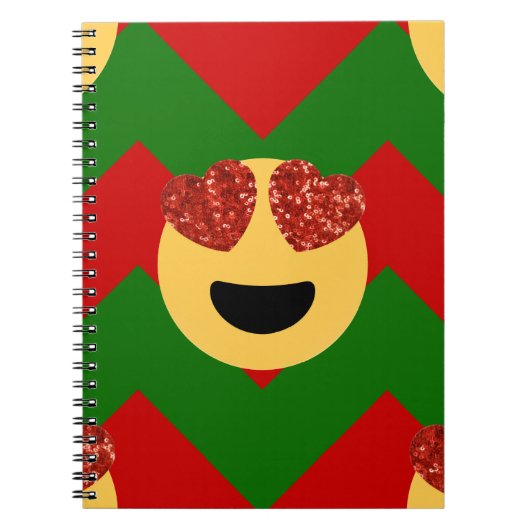 クリスマスハートアイ絵文字 ノートブック (正面)