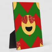 クリスマスハートアイ絵文字 フォトプラーク (側面)