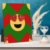 クリスマスハートアイ絵文字 フォトプラーク (側面)