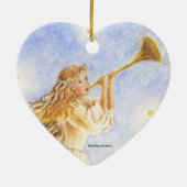 クリスマスハートオーナメントエンジェルウォーター色 セラミックオーナメント (裏面)