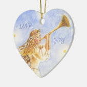 クリスマスハートオーナメントエンジェルウォーター色 セラミックオーナメント (左)