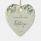 クリスマスハートカスタム型のノンフォト セラミックオーナメント (右)