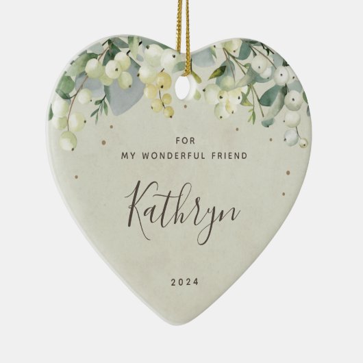 クリスマスハートカスタム型のノンフォト セラミックオーナメント (右)