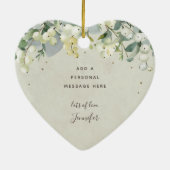 クリスマスハートカスタム型のノンフォト セラミックオーナメント (裏面)