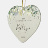 クリスマスハートカスタム型のノンフォト セラミックオーナメント (左)