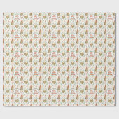 クリスマスハートガール格言パターン ラッピングペーパー (フラット)