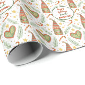 クリスマスハートガール格言パターン ラッピングペーパー (ロールコーナー)