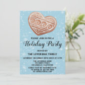 クリスマスハートクッキーホリデーパーティブルースノー 招待状 (スタンド正面)