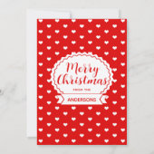 クリスマスハートスウィート写真テンプレート 招待状 (裏面)