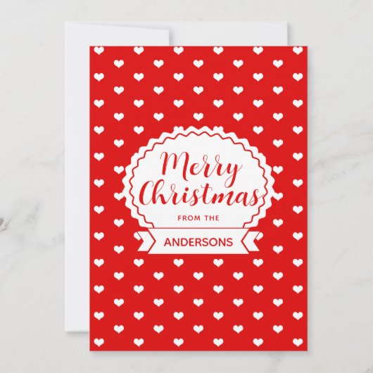 クリスマスハートスウィート写真テンプレート 招待状 (裏面)