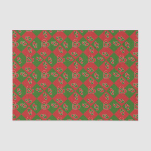 クリスマスハートティッシュペーパー 薄葉紙 (正面)