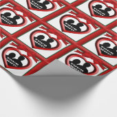 クリスマスハートフォトフレームカスタム ラッピングペーパー (角)