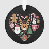 クリスマスハートラブアイコンホリデークリスマスサンタ オーナメント (正面)