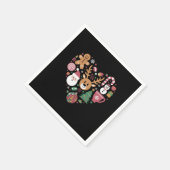 クリスマスハートラブアイコンホリデークリスマスサンタ スタンダードカクテルナプキン (角)