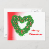 クリスマスハートリース シーズンポストカード (正面/裏面)