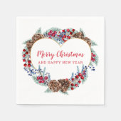 クリスマスハートリース スタンダードカクテルナプキン (正面)