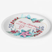 クリスマスハートリース ペーパープレート (アングル)