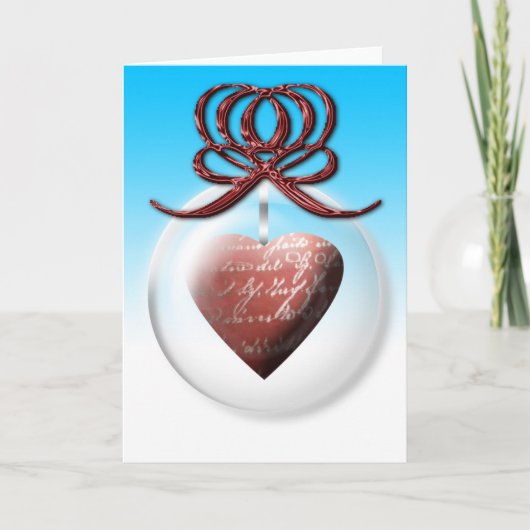 クリスマスハート休暇クリスマスウィズ空白のイン シーズンカード (正面)