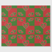 クリスマスハート包装紙 ラッピングペーパー (フラット)