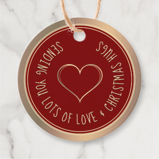 クリスマスハート及びハグレッド金ゴールドギフトラベル フェイバータグ