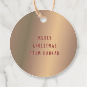 クリスマスハート及びハグレッド金ゴールドギフトラベル フェイバータグ (裏面)