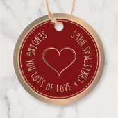 クリスマスハート及びハグレッド金ゴールドギフトラベル フェイバータグ (正面)