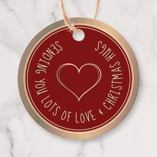 クリスマスハート及びハグレッド金ゴールドギフトラベル フェイバータグ (正面)