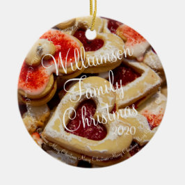 クリスマスハート型シュガークッキー セラミックオーナメント