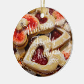 クリスマスハート型シュガークッキー セラミックオーナメント (左)