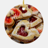 クリスマスハート型シュガークッキー セラミックオーナメント (裏面)