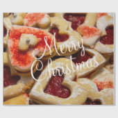 クリスマスハート型砂糖クッキーラッピング紙 ラッピングペーパー (フラット)