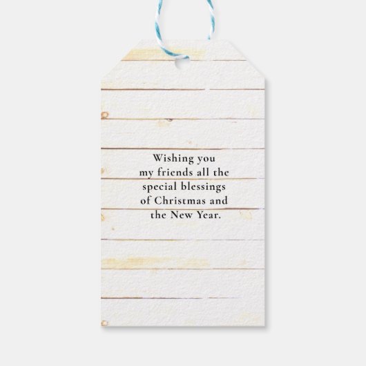 クリスマスハート素朴フォトウッドギフトラベル ギフトタグ (裏面)