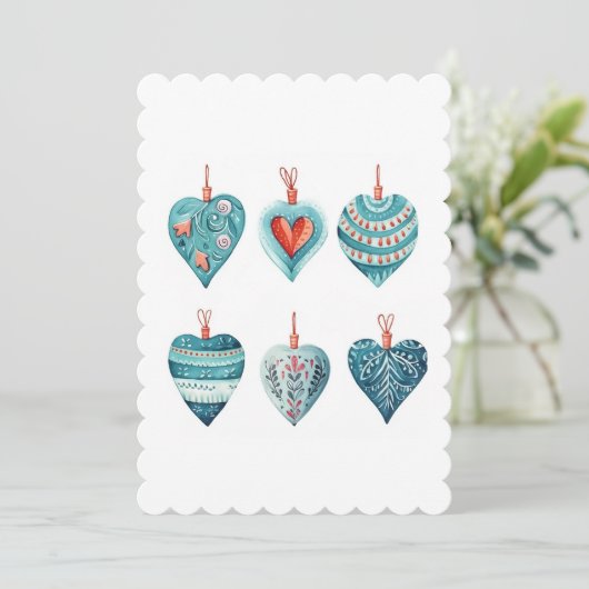 クリスマスハート装飾品のコレクション シーズンカード (スタンド正面)