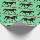 クリスマスハート馬 ラッピングペーパー (角)