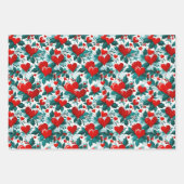 クリスマスハート ラッピングペーパーシート (正面2)