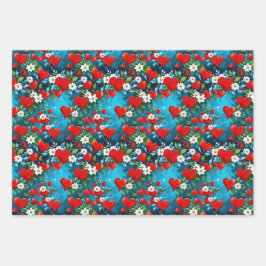 クリスマスハート ラッピングペーパーシート